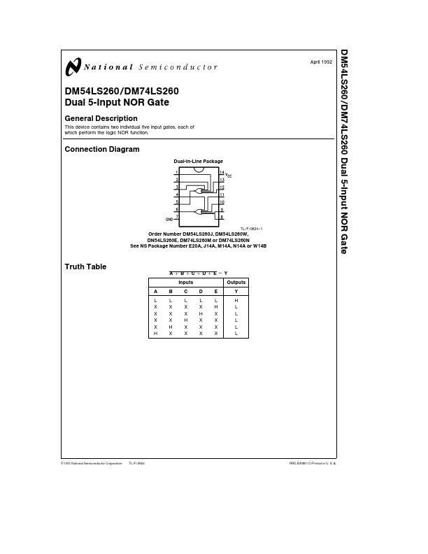 74260 National Semiconductor