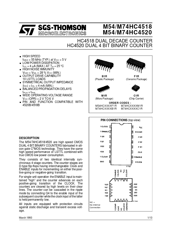 M74HC4518 ST Microelectronics