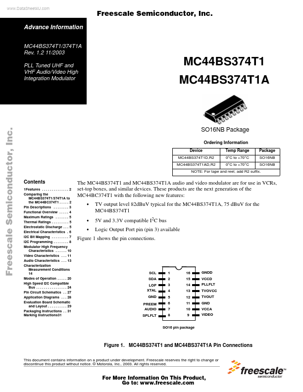 MC44BS374T1 Freescale Semiconductor
