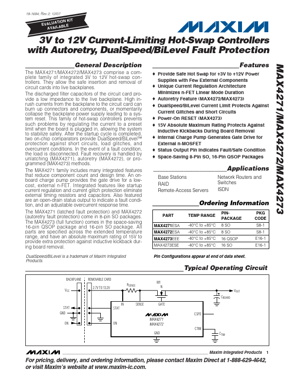 <?=MAX4272?> डेटा पत्रक पीडीएफ