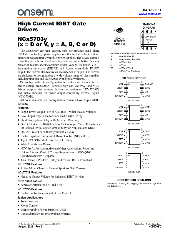 <?=NCV5703D?> डेटा पत्रक पीडीएफ