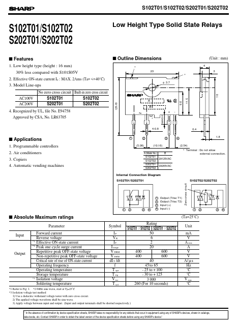 S102T02 Sharp Electrionic Components