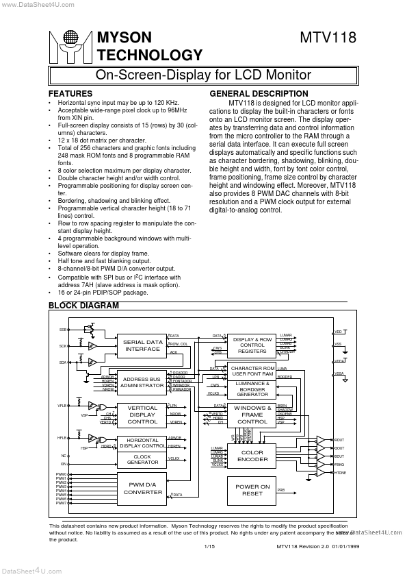 <?=MTV118?> डेटा पत्रक पीडीएफ