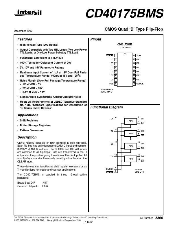 CD40175BMS