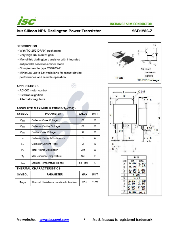 2SD1286-Z INCHANGE