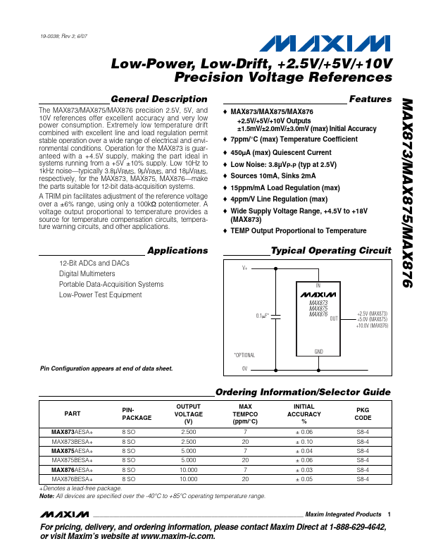 <?=MAX875?> डेटा पत्रक पीडीएफ