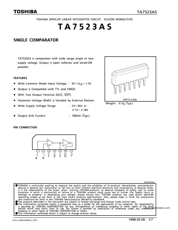 TA7523AS Toshiba Semiconductor