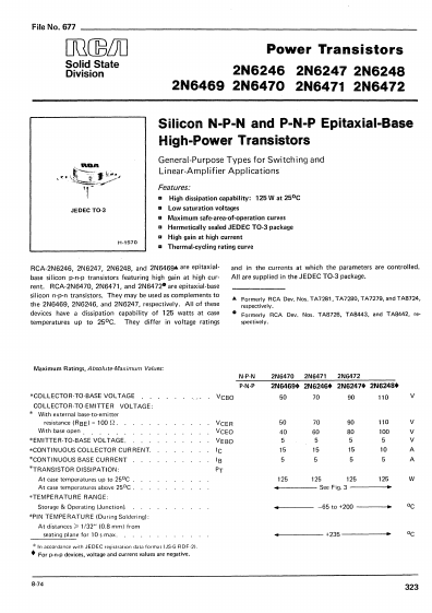 2N6246 RCA