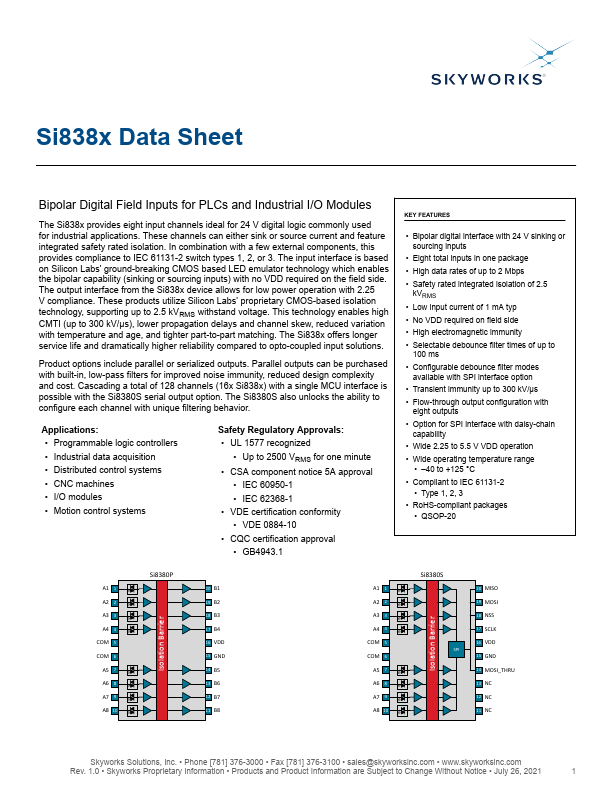 Si8380PS-IU Silicon Laboratories