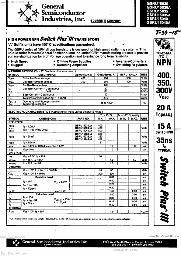 GSRU15030 General Semiconductor