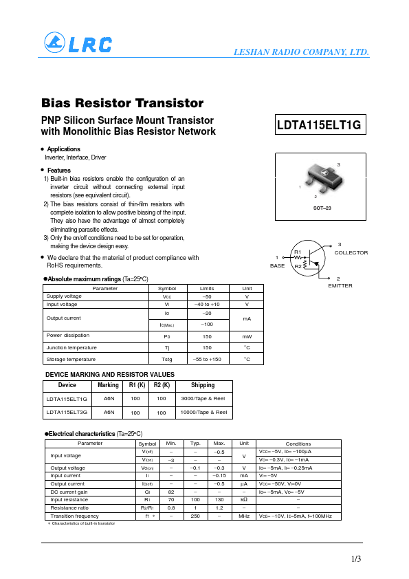 LDTA115ELT1G