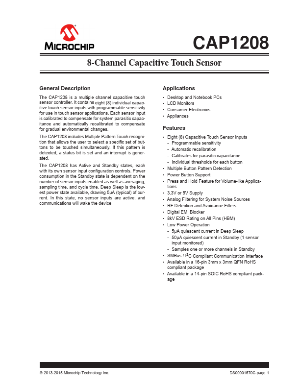 CAP1208 Microchip