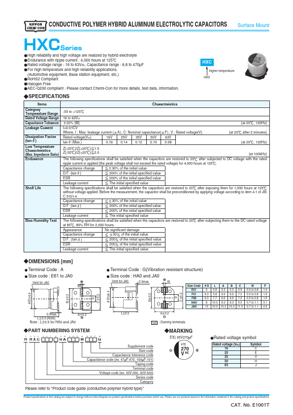 <?=HHXC160ARA470ME61G?> डेटा पत्रक पीडीएफ