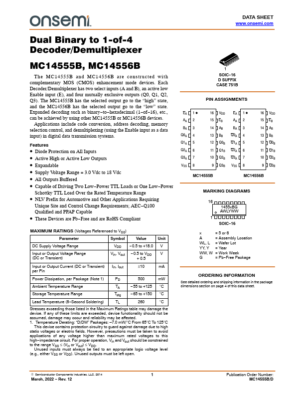 MC14556B ON Semiconductor