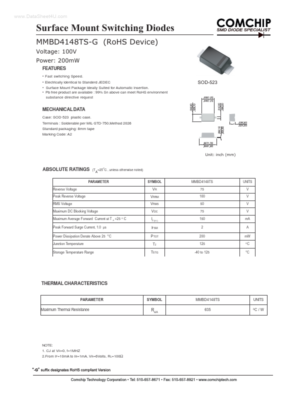 MMBD4148TS-G Comchip Technology