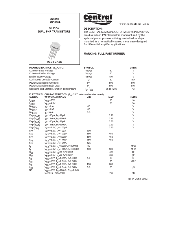 2N3810 Central Semiconductor