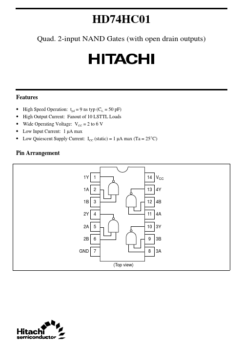 HD74HC01 Hitachi Semiconductor