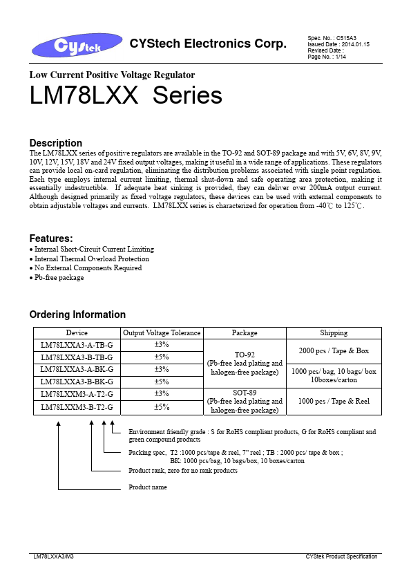 LM78L15 CYStech