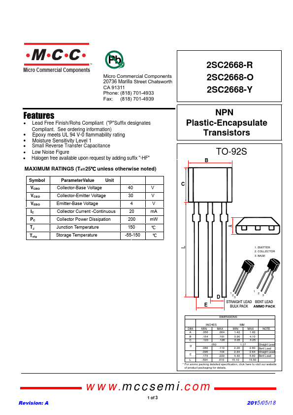 2SC2668-R MCC