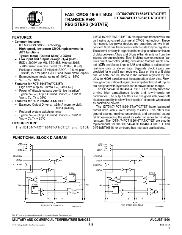 IDT54FCT162646T