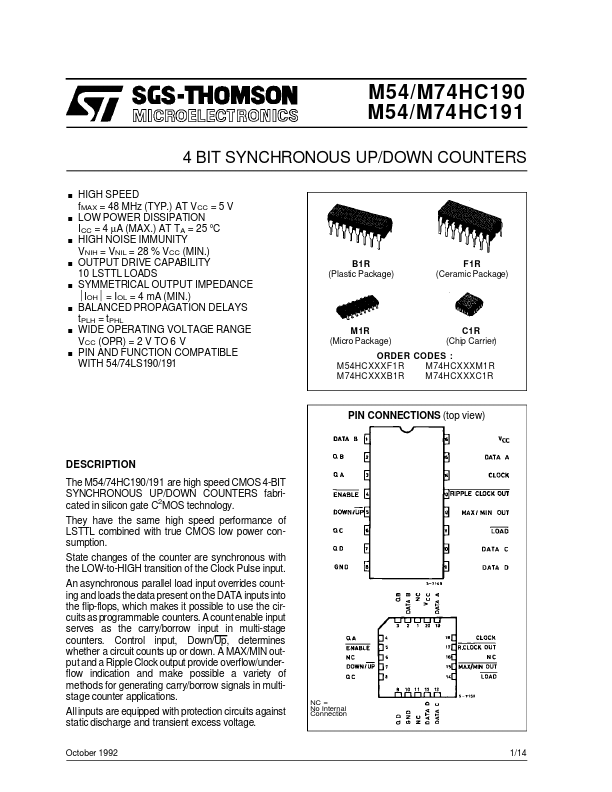 M74HC190 ST Microelectronics