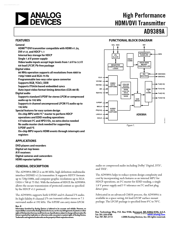 AD9389A Analog Devices
