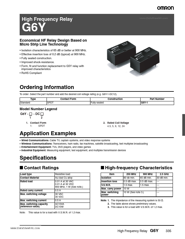 G6Y Omron Electronics