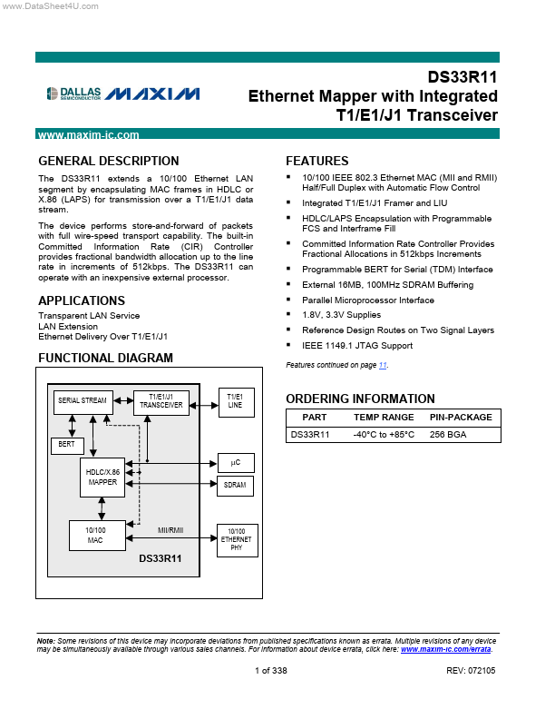 <?=DS33R11?> डेटा पत्रक पीडीएफ