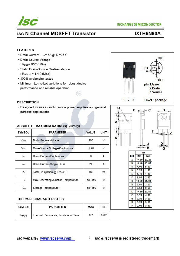 IXTH6N90A