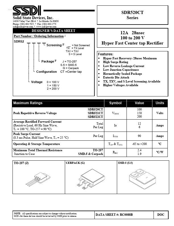 <?=SDR520CT?> डेटा पत्रक पीडीएफ