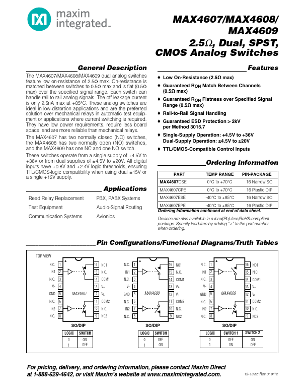 MAX4608 Maxim Integrated