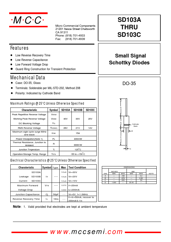 SD103B Micro Commercial Components