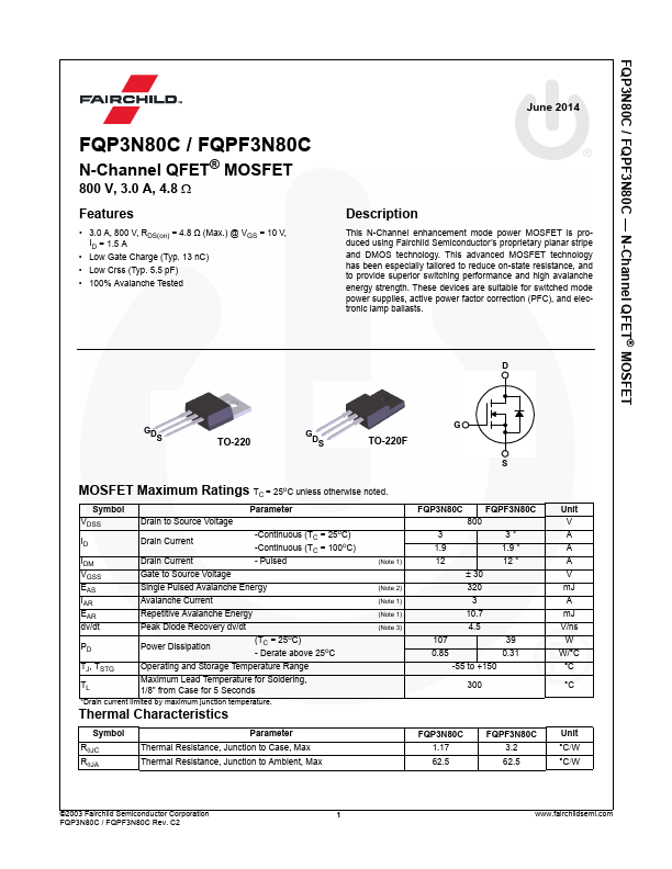 3N80C Fairchild Semiconductor