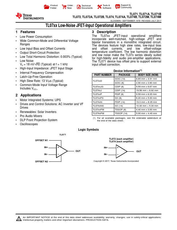 TL074C Texas Instruments