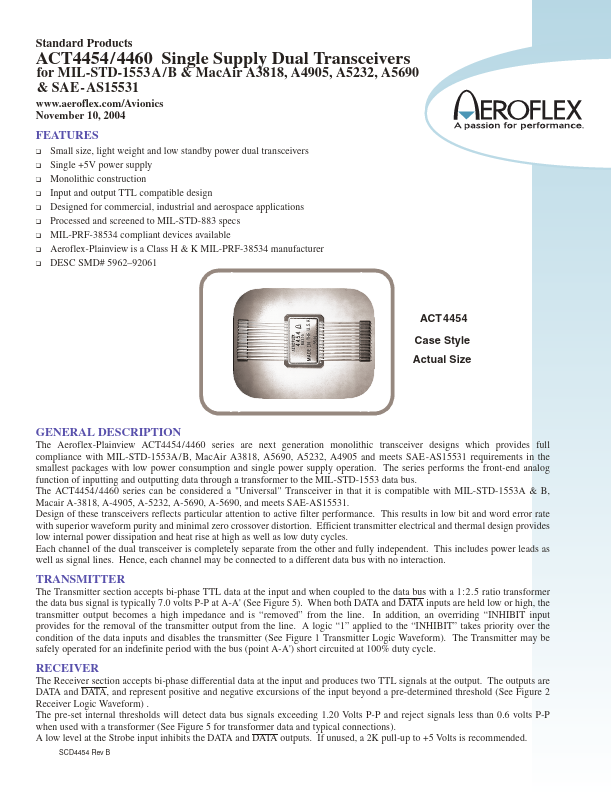 ACT4454 Aeroflex Circuit Technology