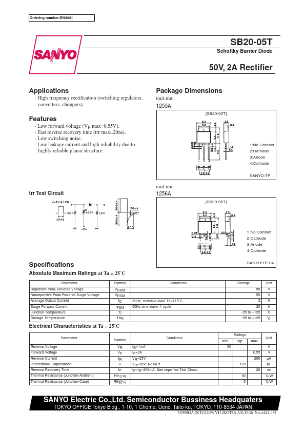 SB20-05T Sanyo Semicon Device