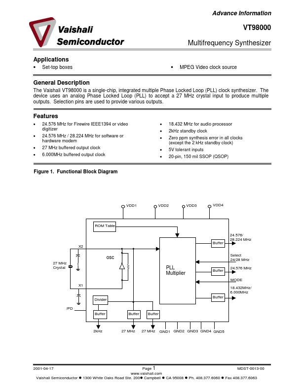 VT98000 Vaishali Semiconductor