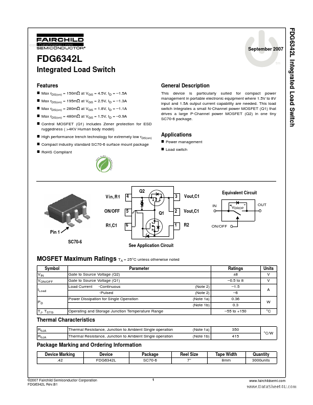 FDG6342L Fairchild Semiconductor