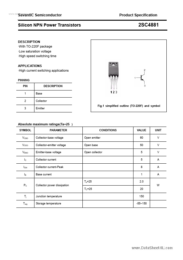 <?=2SC4881?> डेटा पत्रक पीडीएफ