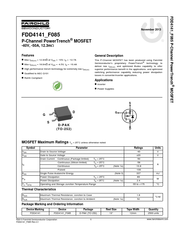 FDD4141-F085 Fairchild Semiconductor