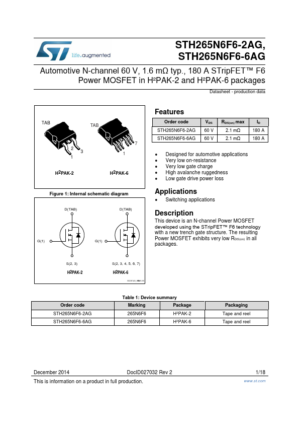 STH265N6F6-6AG