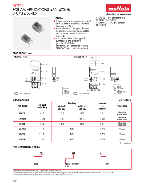 SFU455C5 Murata Electronics