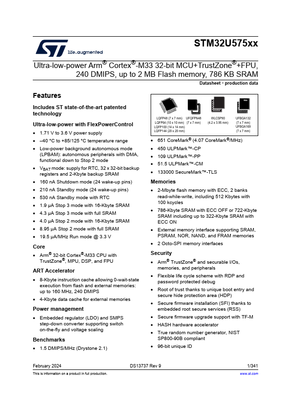 <?=STM32U575RI?> डेटा पत्रक पीडीएफ