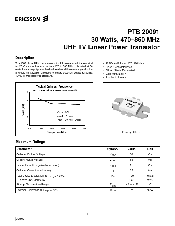 PTB20091 Ericsson