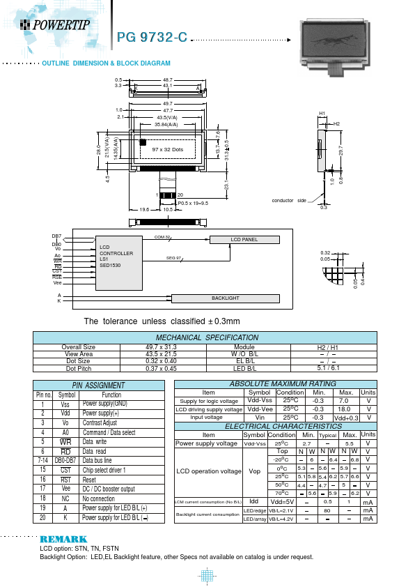 PG9732-C Powertip Technology