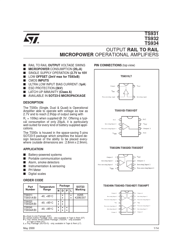 TS931 ST Microelectronics
