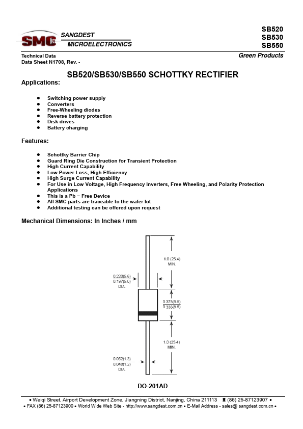 SB520 SANGDEST MICROELECTRONICS