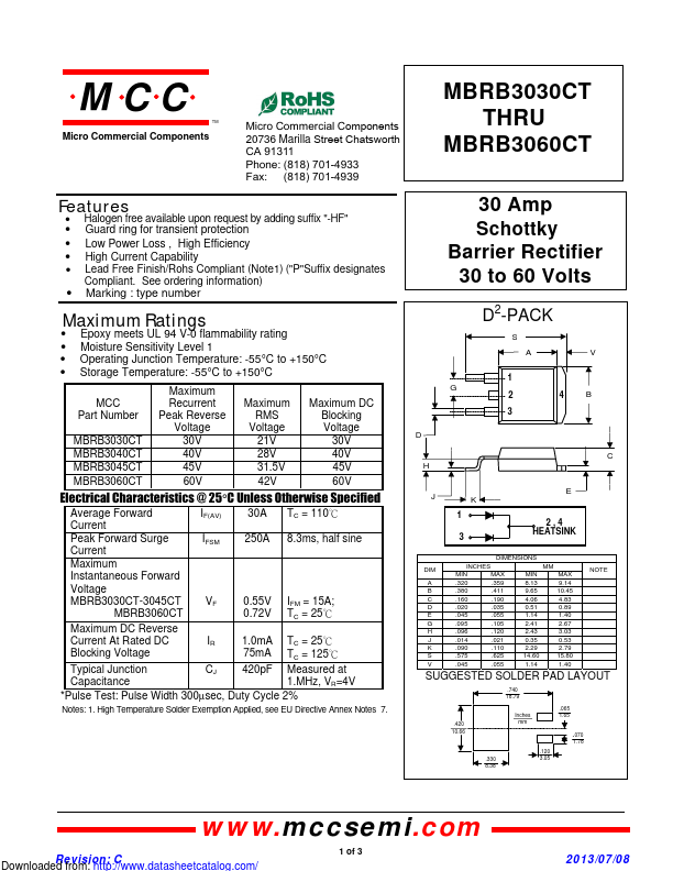 MBRB3030CT MCC