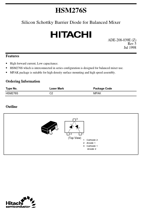 HSM276S Hitachi Semiconductor