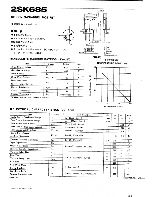 <?=2SK685?> डेटा पत्रक पीडीएफ